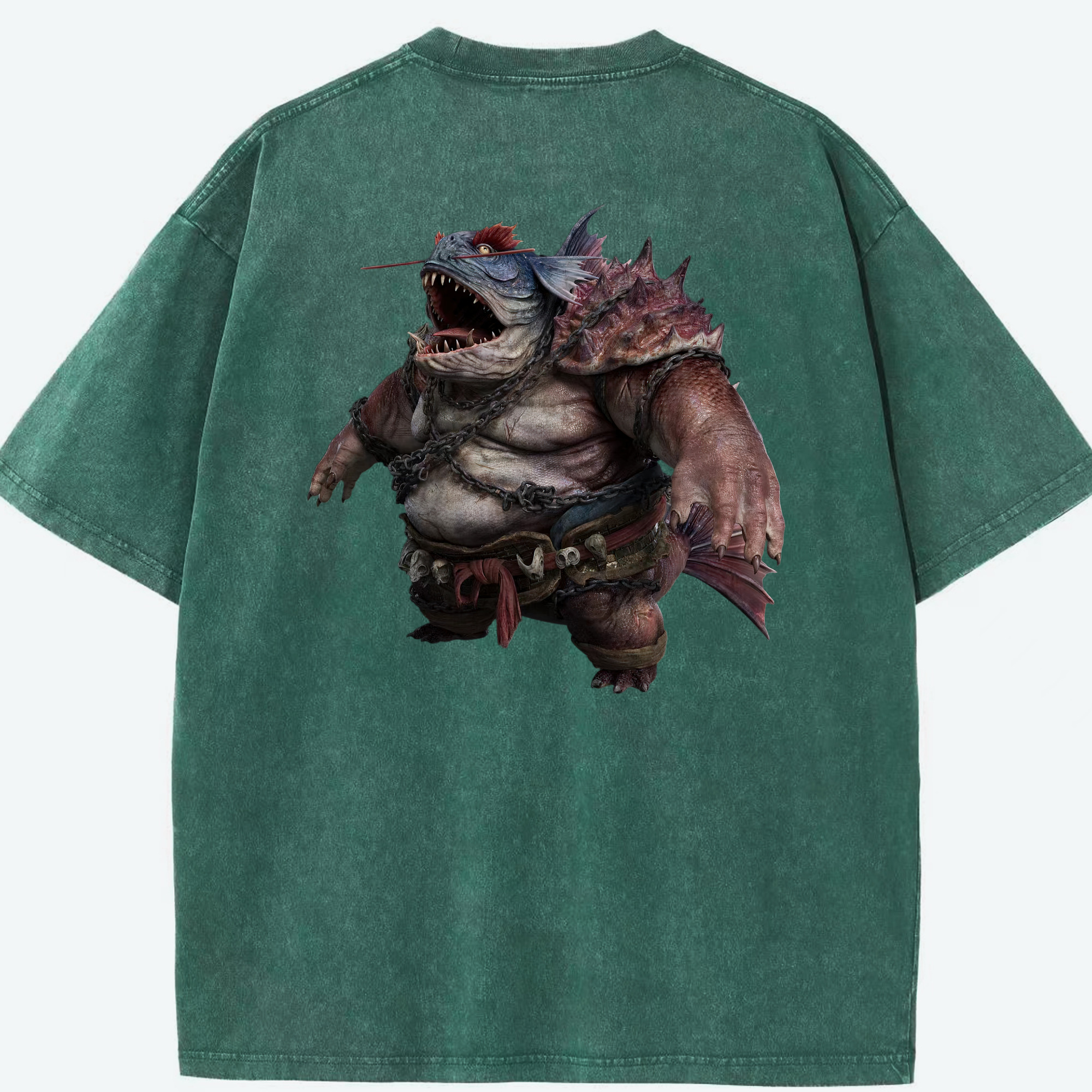（画像用） Ne Zha 2 ナタ 魔童の大暴れ 綿100% ヴィンテージ風 半袖Tシャツ（背面プリント）